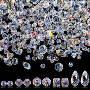 1280 Pcs Glass Beads Bulk Assorted Crystal Beads for Jewelry Making Faceted